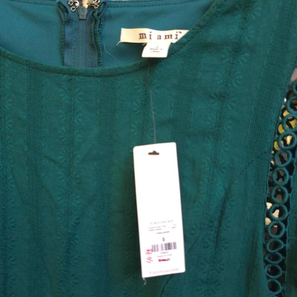 NWT - Mini Dress Emerald Green Mi Ami Francesca’s Collection Dress - Picture 4 of 4